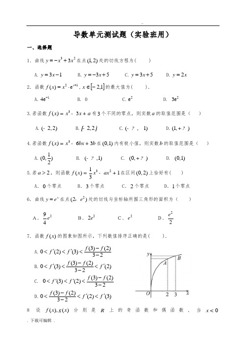 导数单元测试题(卷)(含答案)