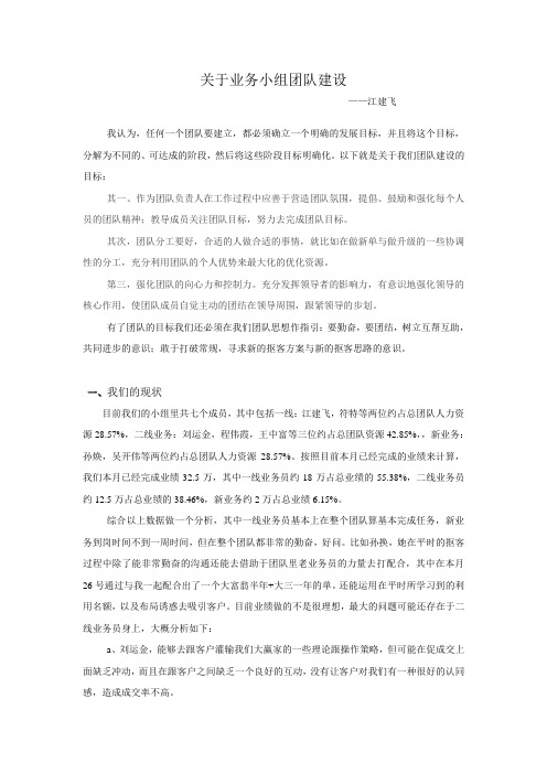 关于业务小组团队建设