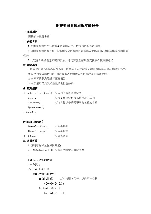 图搜索与问题求解(八数码)