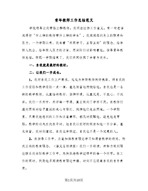 青年教师工作总结范文（5篇）