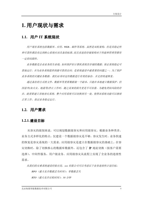 存储级数据容灾方案模板资料