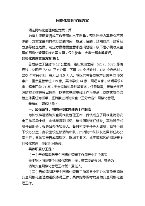 精选网格化管理实施方案3篇