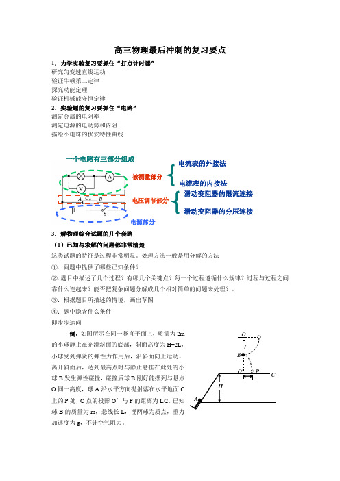 高三物理最后冲刺的复习要点