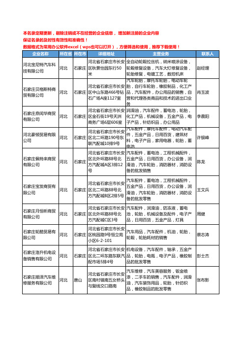 2020新版河北省汽车轮胎工商企业公司名录名单黄页大全468家