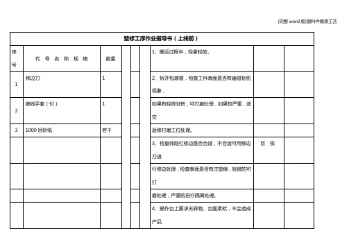 (完整word版)塑料件喷漆工艺