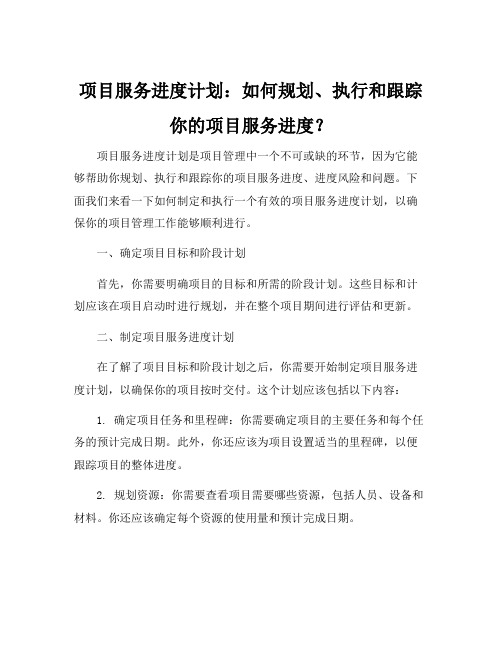 项目服务进度计划