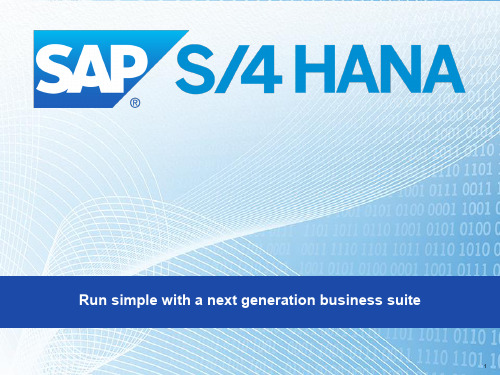 S4 HANA 新一代财务解决方案概览(60页)