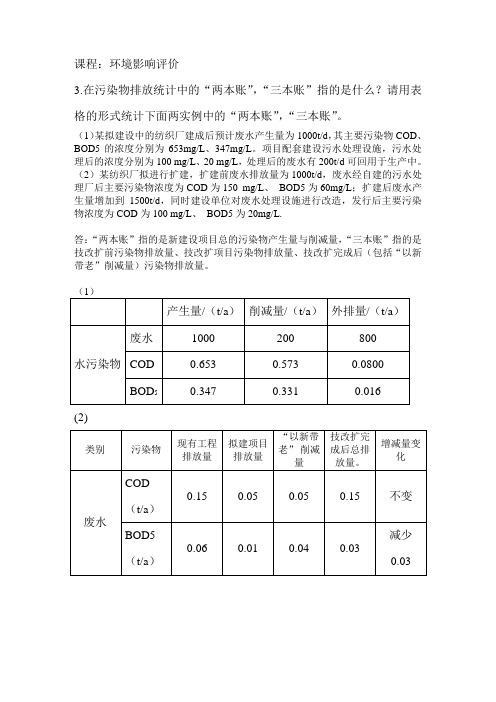 环境影响评价作业
