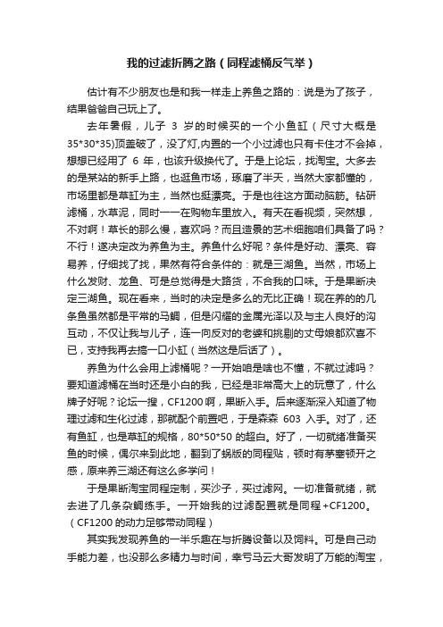 我的过滤折腾之路（同程滤桶反气举）