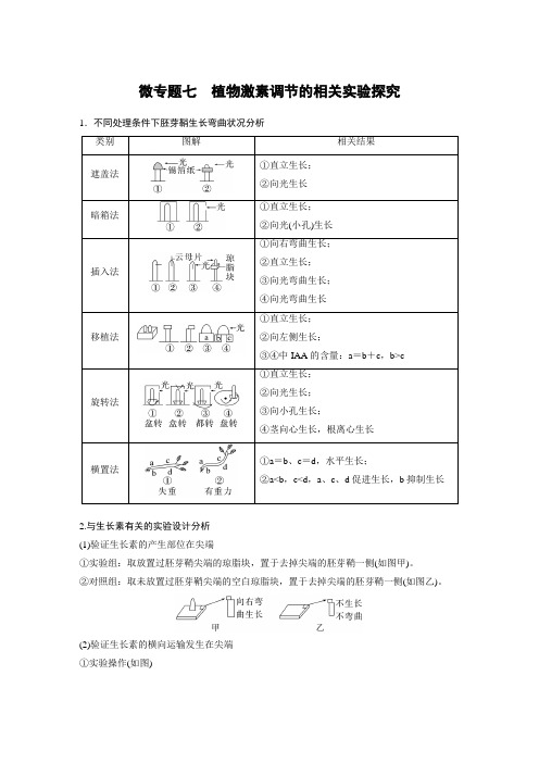 2024届高考一轮复习生物教案(新教材人教版鲁湘辽)：植物激素调节的相关实验探究