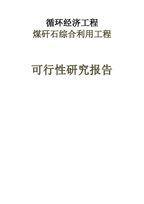 煤矸石综合利用工程项目可行性研究报告