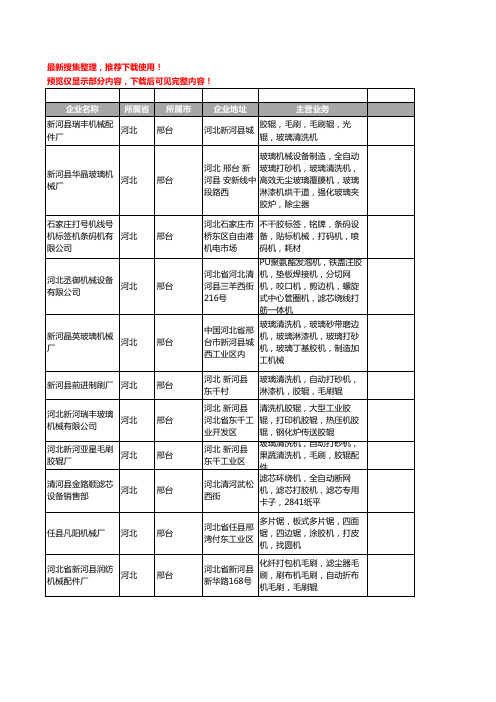 新版河北省邢台打胶机工商企业公司商家名录名单联系方式大全17家