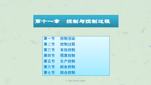 13-控制与控制方法精讲课件