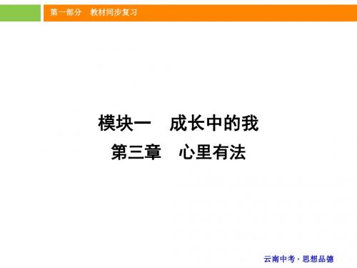 《中考新突破》2016年中考政治(云南版)精讲课件：模块一 第三章