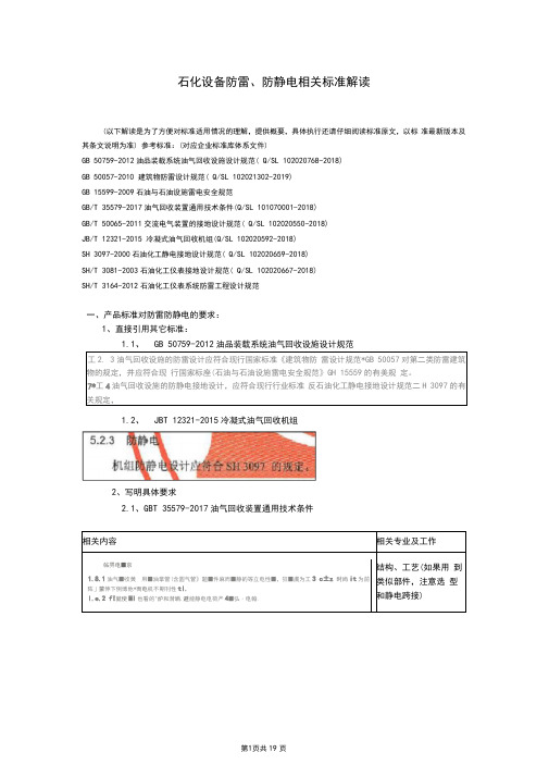 化工设备防雷防静电相关标准解读