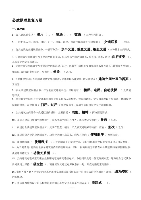 公共建筑设计原理总复习题