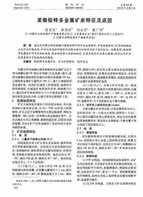 某银铅锌多金属矿床特征及成因