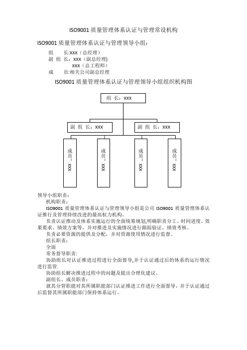 ISO9001机构及职责