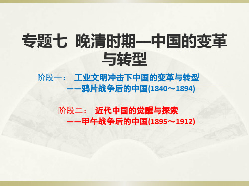 2020届二轮复习：专题七  晚清时期——中国的变革与转型(上)(课件)(共44张)