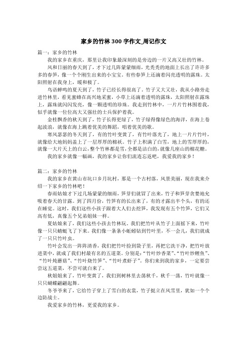 家乡的竹林300字作文_周记作文