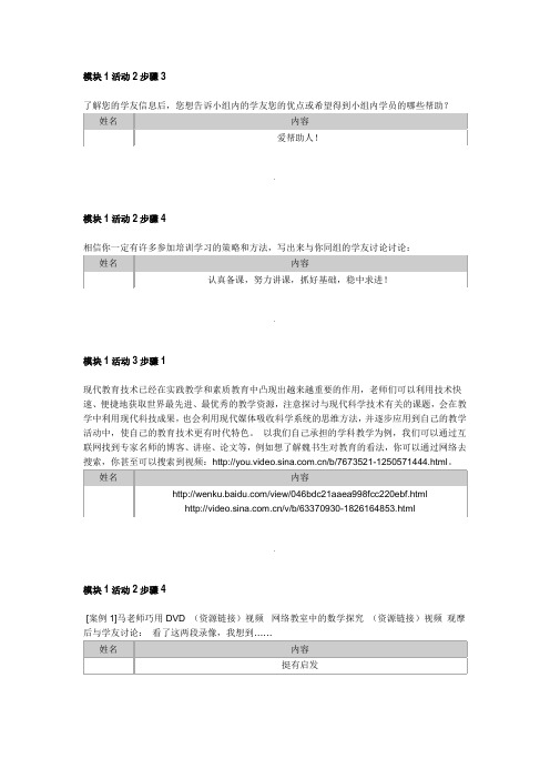 国培--中小学教育技术能力培训作业模块一