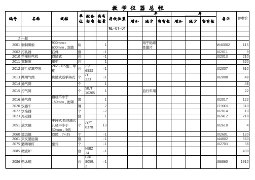 3-1教学仪器总帐