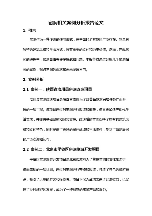 窑洞相关案例分析报告范文