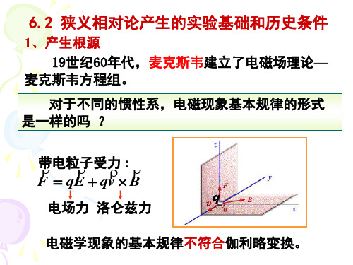 6.2 狭义相对论产生的实验基础和历史条件