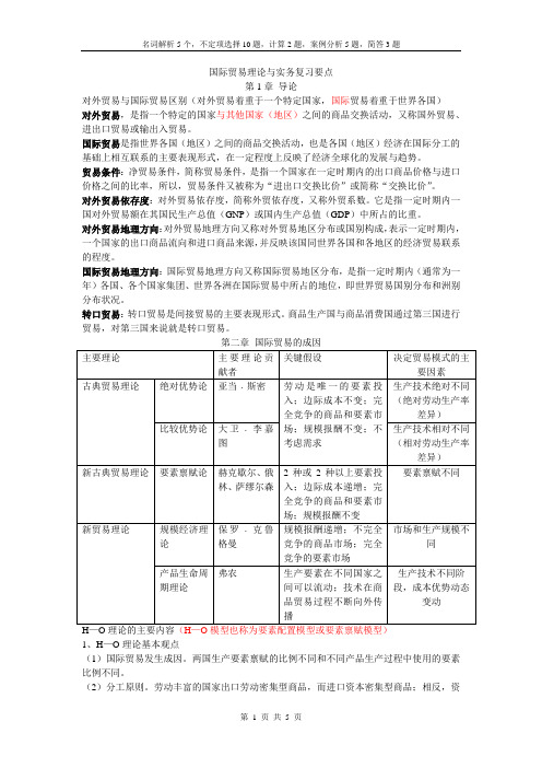 国际贸易理论与实务复习要点(修订版)