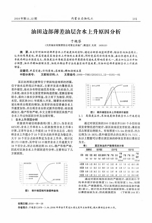 油田边部薄差油层含水上升原因分析