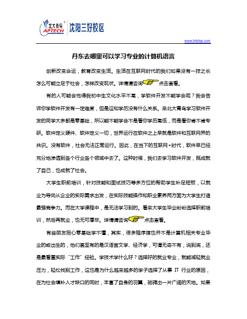 丹东去哪里可以学习专业的计算机语言