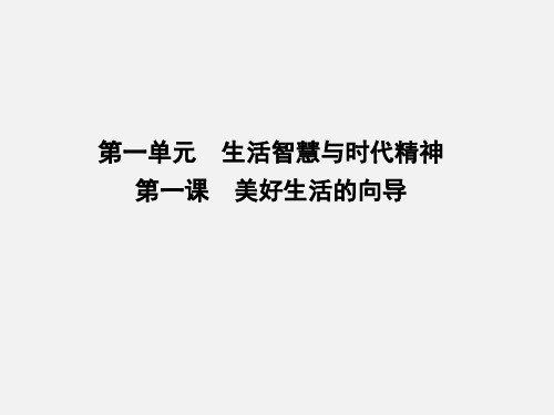 高考政治 一轮复习 第一单元 生活智慧与时代精神 第 课 美好生活的向导 新人教必修4