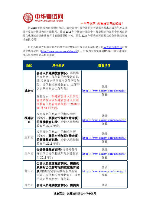 2019中级会计报名需继续教育吗