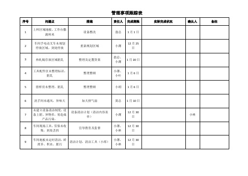 管理事项跟踪表