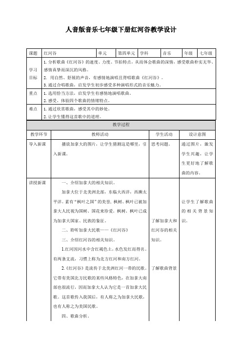 7下第四单元 《红河谷》（教案）