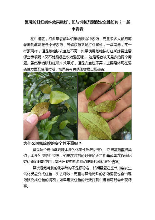 氟啶胺打红蜘蛛效果虽好，但与铜制剂混配安全性如何？一起来看看