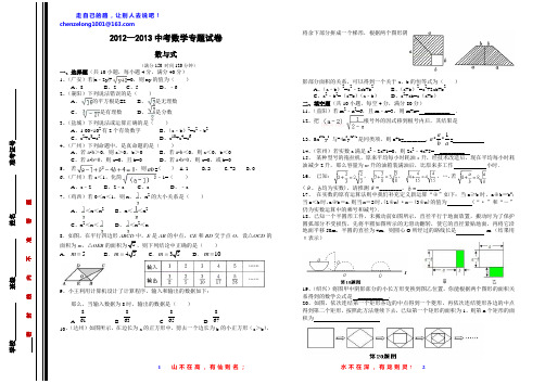 2013中考数学专题--数与式