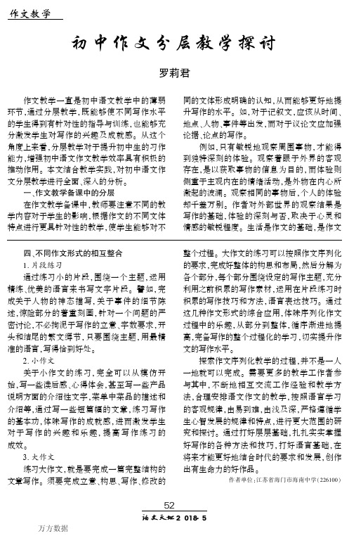 初中作文分层教学探讨