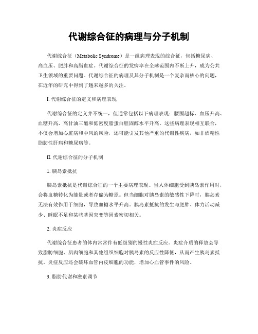 代谢综合征的病理与分子机制