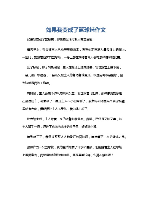 如果我变成了篮球袜作文