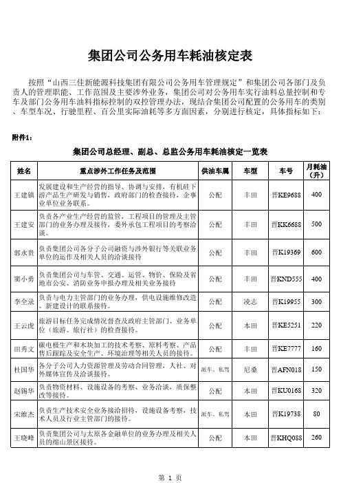 集团公司公务用车油耗核定表 (4)