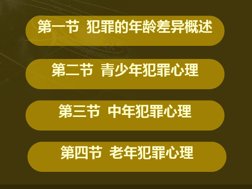 《犯罪心理学教程》第八章犯罪心理的年龄差异  第九章犯罪心理的性别差异PPT幻灯片