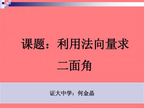 公开课用向量的方法求二面角