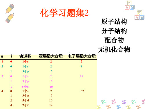 大学普通化学习题集物质结构类