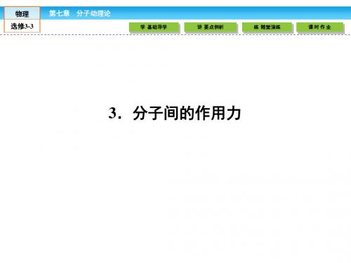 高中物理人教新课标选修3-3课件：7.3分子间的作用力