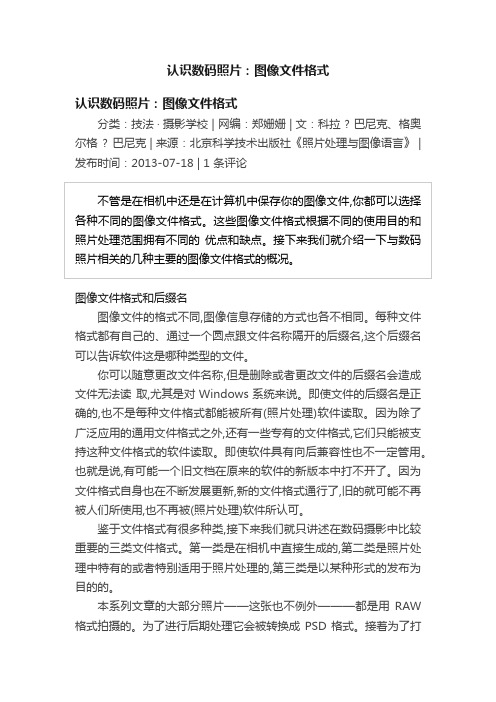 认识数码照片：图像文件格式