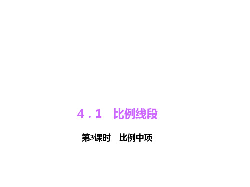 【最新浙教版初中】初三九年级数学上册：4.1.3《比例中项》ppt课件