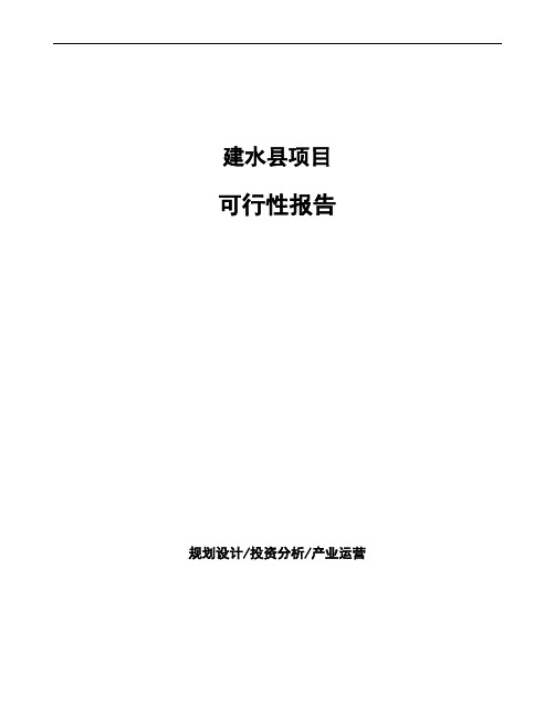 建水县如何编写项目可行性报告