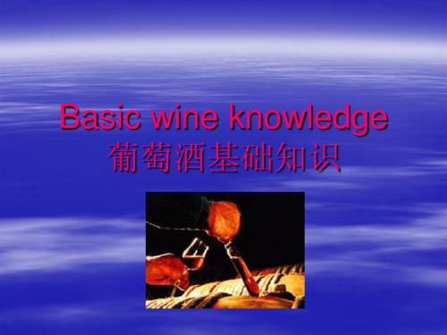 Basic wine酒吧酒品培训资料