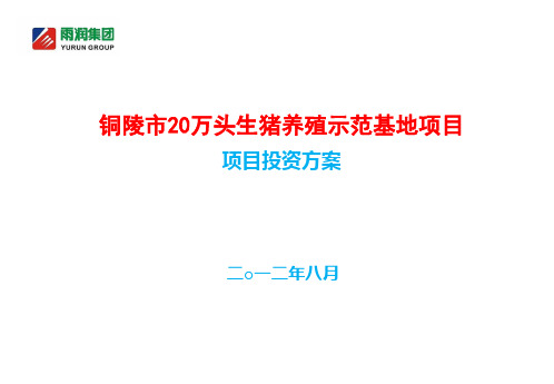 20万头生猪养殖投资方案